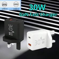 30W USB C Charger, USB-A+USB-C Power Adapter Plug, PD30W+QC3.0 Quick Charger Power Supply, Charging 