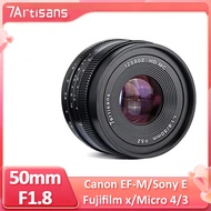7artisans 50mm F1.8 APS-C Large Aperture Portrait Prime Lens For Sony E A6000 Fujifx X-T4 X-A10 XT30