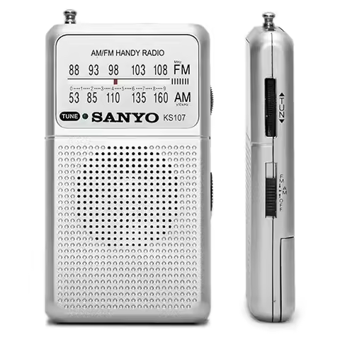 Sanyo portable radio am/fm speaker silver