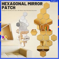 Hexagonal Mirror Stickers Acrylic Wall Stickers Background Wall Self-stick Household Splicing Stickers