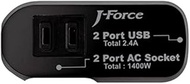 J-Force iPhone/スマートフォン充電対応 電源タップ 『世界平和シリーズ』 AC2口+USB 2ポート インテリジェントチップ搭載 ブラック JF-PEACE3K