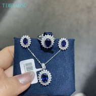 5*7 MM Lab Grown Sapphire High Carbon Diamond Studs Earrings 100% 925 Sterling Silver Women Jewelry 