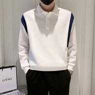 Men's fashion shirt, casual business POLO shirt, Korean version slim fitting base shirt, fashionable youth T-shirt.