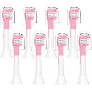（Electric Toothbrushes）8pcs Pink children's toothbrush replacement head compatible with Philips Sonicare toothbrush head  Mini Size for 3-7 Kids