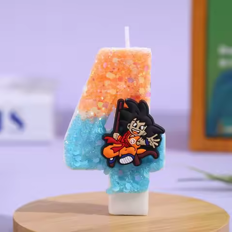 2025 Bandai Dragon Ball Wukong Candle 3D 0-9 Numbers Cartoon Character Party Cake Decorations Birthd
