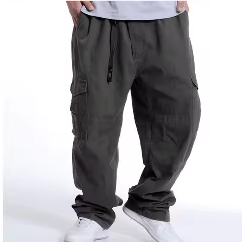 Plus Size 9XL 10XL 150KG Autumn summer Men cargo pants thick high street pants safari style pockets