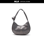 MLB กระเป๋าสะพายไหล่ ยูนิเซ็กส์ Classic Cracked Embo Monogram Hobo Bag รุ่น 3ABQMV25N 43GRS สีเทา