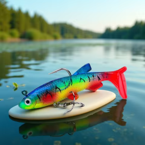 1pc Fishing Lure 75mm 85mm Artificial Sinking Swimbait Curly T Tail Jig Head Soft Bait Rubber Goods