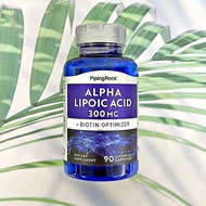 กรดอัลฟาไลโปอิก + ไบโอติน Alpha Lipoic Acid plus Biotin Optimizer 300 or 600mg (PipingRock®) ALA + ไ