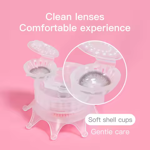MAGISTER Colored Eye Contacts Lenses Cleaner White Plastic Rotary cleaning Cleaning Suitable For Mos