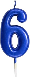 NEWCANDLE Blue Birthday Candles 6 Candle 6th Six Years Cake Bady Roman Numberal Cool Number Candle N