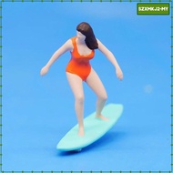 [szxmkj2] 1/64 Miniature Surfing Figure Collectibles Layout Props Painted Beach Surfer Style F