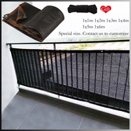 1m 2m 3m 4m 5m 6m Black Balcony Shade Net Privacy Net Anti-UV HDPE Sun Shading Net Outdoor Sun Shade