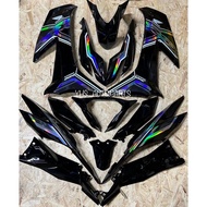 Coverset Honda RSX RSX150 Hitam Black/Sky Blue/Grey Colour Stripe Custom RSX Rainbow