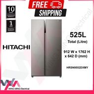HITACHI 525L Side By Side Refrigerator 2 Door/Peti Ais 2 Pintu Inverter (HRSN9552DXMY) Peti Sejuk/Fridge/冰箱