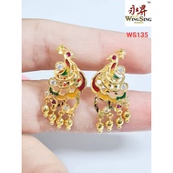 Wing Sing 916 Gold Earrings / Subang Indian Design  Emas 916 (WS135)