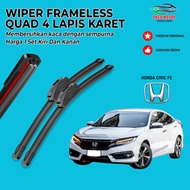 HONDA Wiper Blade Civic FC Quad 4-Layer Rubber Car Windshield Cleaner 1 Set Kiri and Right