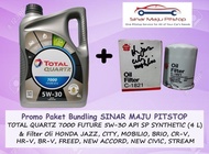 Paket Oli TOTAL QUARTZ 5W-30 & Filter Mobil HONDA CRV & HRV & BRV