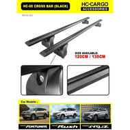 Toyota Fortuner Rush Perodua Aruz Car Roof Rack Crossbars Aluminum with ANTI THEFT key lock‎ - Black