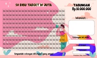 Celengan Target XL Jumbo Besar Buka Tutup Permanen Custom Sticker Stiker Tabungan Calengan Celangan 