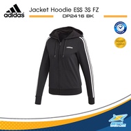 Adidas เสื้อ ฮู้ด อดิดาส  ชุดกีฬา เสื้อผ้าผู้หญิง Activity Women Jacket Hoodie ESS 3-Strpes FZ DP2416 Black (2200)