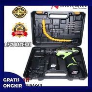 [Bisa COD] Nankai Cordless Mesin Bor Bolak Balik Baterai Cas 12V 10mm Full Set Bor / Mesin Bor / Ala