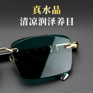 New High-End Crystal Glasses Men's Sunglasses Stone Glasses Flat Glasses Goggles Eye Protection Fram