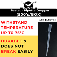 LAB MASTER/MALAYSIA 1mL 3mL 500s/BOX Disposable Plastic Pasteur Pipettes Dropper Graduated Transfer