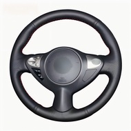 DIY Artificial leather Suede Carbon Fiber Customized Hand-stitched Car Steering Wheel Cover For Niss