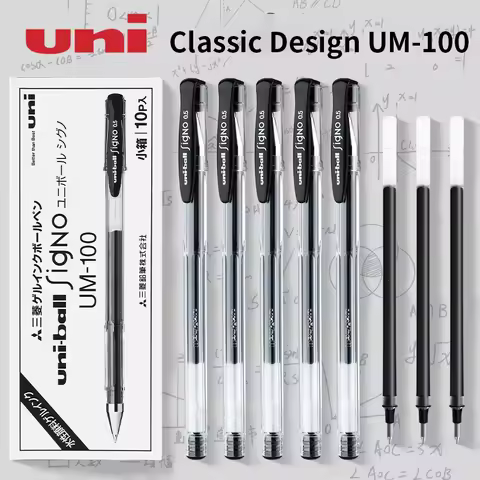 Japan Uni Mitsubishi Um100 Gel Pen, 0.5mm, Black, Bullet Tip, Simple Design for Office & Student Use