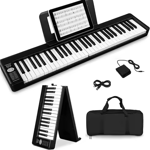 61-key Folding Piano Portable Beginner Home Bluetooth MIDI Foldable Electronic Piano Multifunctional