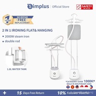 Simplus Garment Steamer Stand Steam Iron 2000W Stainless Steel Iron Board Double Pole 1.8L Watertank