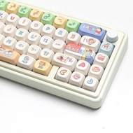Keycaps Anime Doraemon MOA สูง Heat Sublimation Cute 104-Keycaps PBT Plastic for Mechanical Keyboard