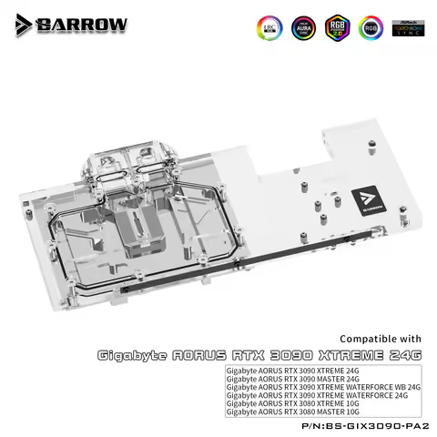 Barrow GPU Block For Gigabyte AORUS RTX 3090 3080 XTREME , Full Cover Video Card Wate Cooler , BS-GI