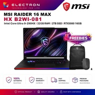 MSI Raider 16 Max HX B2WI-081 16 QHD+ OLED Gaming Laptop ( CU9-290HX 32GB 2TB SSD RTX5080 16GB W11 )