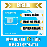 (FREE 12 THÁNG) Sim 4G Vinaphone 12FCLUB Tặng Data Tốc Độ Cao 3GB/Ngày Gọi Nội Mạng Ngoại Mạng Thả G