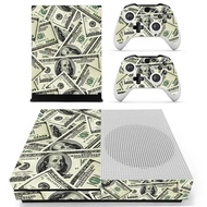 dollar pattern protector sticker covers skins for xbox one s console  2 controller scratch-proof amp