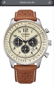 Citizen Eco-Drive Chronograph Watch Cream Dial / 星辰光動能計時真皮不銹銅腕錶