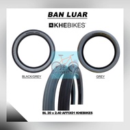 Ban Luar Sepeda Ukuran 20 x 2.40 KHEBikes Affix by United Black Grey BMX | High Quality