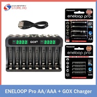 Panasonic Eneloop Pro AA 2550mAh / AAA 950mAh 1.2V NI-MH Rechargeable Battery And GOX 8-slot LCD Cha