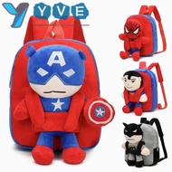 YVE Spiderman Backpack,  Anime Cartoon  Series Children's Schoolbag,  Adjustable Detachable Spinal Protection Plush Toy Bag School Opens