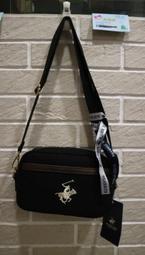 婕的店日本精品~日本帶回~BEVERLY HILLS POLO CLUB黑色帆布斜背包