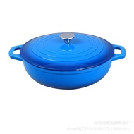 Caliber30cm31cmSeafood Pot Cast Iron Enamel Hot Pot Enamel Pan Braised Baked Seafood Pot Thickened Enameled Cast-Iron Cookware