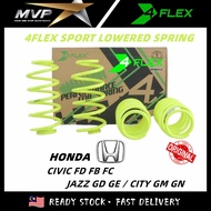 4Flex Ftuned Sport Spring Lowered Honda Civic FD FB FC Jazz GD GE GK5 City GD GM2 GM6 GN1 GN2