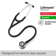 Littmann Stethoscope Black Tube, Standard-Finish Chestpiece, Cardiology IV 6152