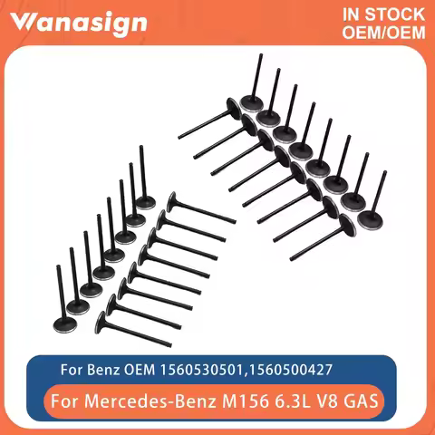 Engine Intake & Exhaust Valves Set Fit 6.3 L For Mercedes-Benz W204 W211 C63 CL63 AMG M156 6.3L V8 G