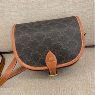 Celine凱旋門老花馬鞍包