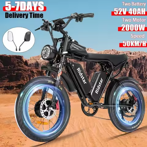 Ridstar Q20 Pro Ebike, Dual Motor 2000W, Two Batteries 40AH, Top Speed 60KM/H, Max Mileage 120KM PAS