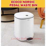 Ecoco Nordic Pedal Waste Bin Dust Dustbin Household Step-On Soft Closing Garbage Sealed Lid/Firehear