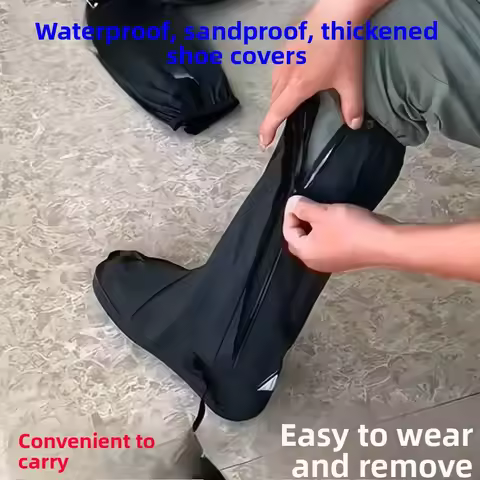 Waterproof Anti-Slip Rain Boot Covers High Tube Thiened Wear-Resistant Men's Sle for Rainy Days Outd